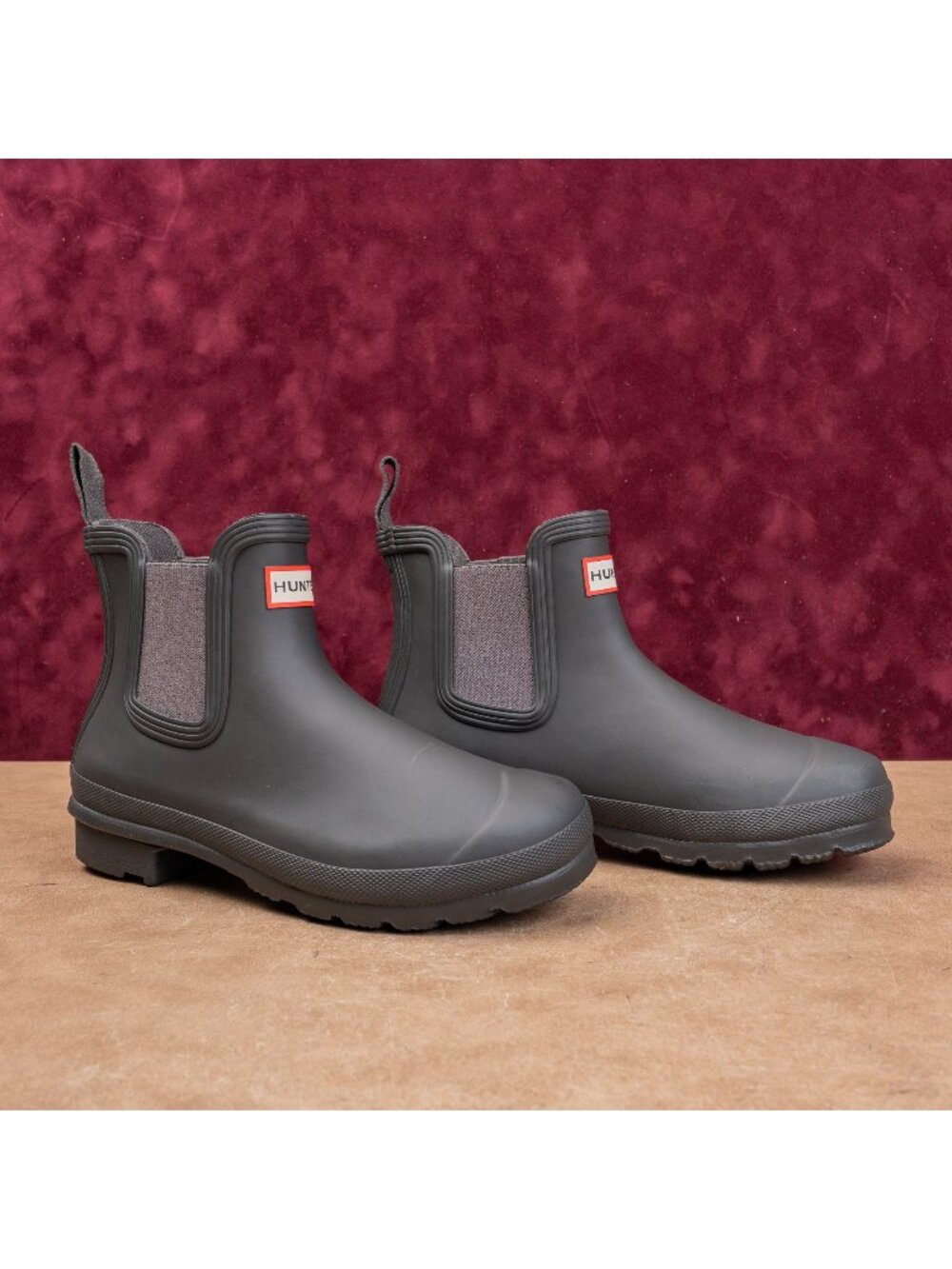 Hunter Women Original Chelsea Waterproof Short Wellies Grey Rain Boots 7US EUR38